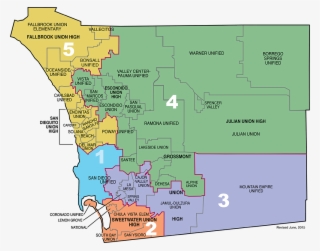 District Map Outlining Areas For Each Trustee