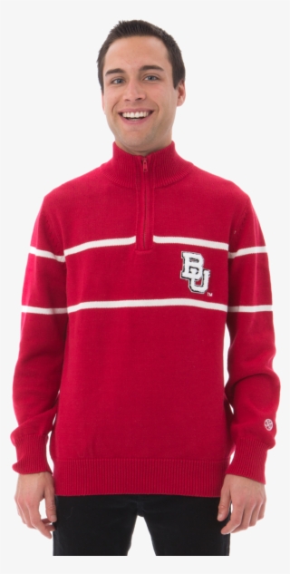Boston University Men's Mock Ribbed Quarter Zip