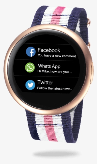 smartwatch with circular color touchscreen and heart-rate