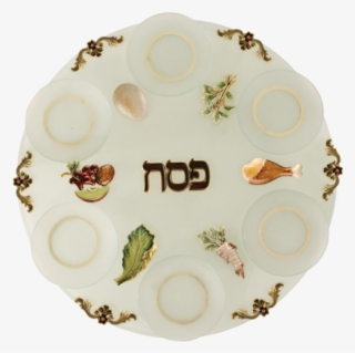 Swarovski Glass Pewter Passover Seder Plate