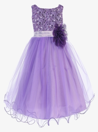 Lavender Sequins, Satin & Layered Mesh Formal Dress