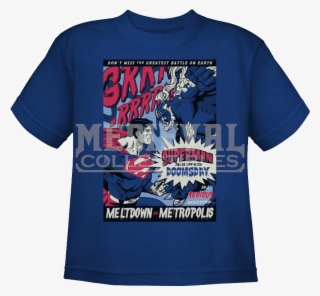 Kids Superman Doomsday Pop Art T Shirt
