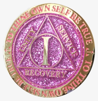 1 Year Aa Medallion Reflex Glitter Pink Gold Plated