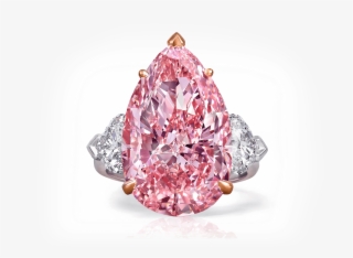 Pear Shape Pink Diamond Ring With White Diamond Shoulder