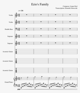 Ezio's Family Sheet Music For Violin, Piano, Contrabass,