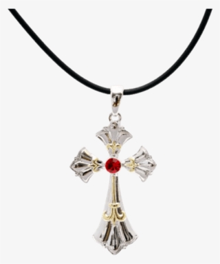 Red Jeweled Cross Necklace