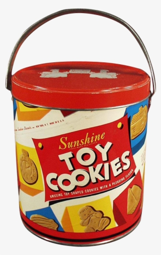 Old "sunshine" Toy Cookies Pail With Great Cookie Graphics