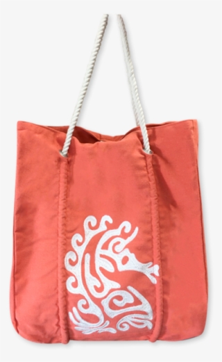 Mer Made Sea Horse Tote Coral- Front
