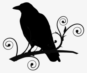 Crow On Branch Clip Art At Clker Com Vector Clip Art - Raven Clipart Black And White