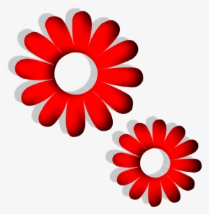 Red Flower Clipart Line Art Vector - Sunflowers Logo