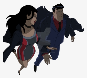 Clark And Diana Flying By Sknng - Bruce And Diana Fan Art