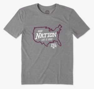 Men's Texas A&m Aggies Nation Outline Cool Tee - Wine Themed Shirts
