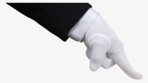 Hand In White Glove Pushing Down - Hand