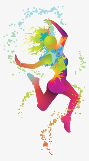 Color-dancer - Dancing Girl With Colorful Splashes Png