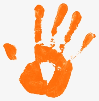 Orange Handprint Cliparts - Kids Handprint Png