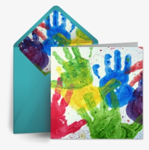 Finger Painting For Dad From Punchbowl - Birthday Cards Ideas From Toddlers To Daddy