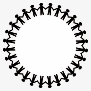 Clipart Circle Borders - Silhouette People Holding Hands