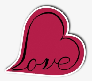 Love Heart 3" X 4" Die Cut Vinyl Sticker - Sticker