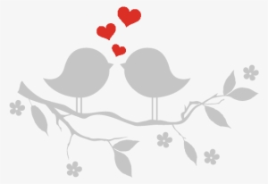Lovebirds Web Red - Vector Graphics