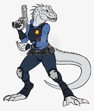 An Anthro Indominus Rex Dressed As Judy Hopps From - Jurassic Park Anthro