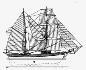Drawn Sailing Ship Transparent - Boat Drawing No Background