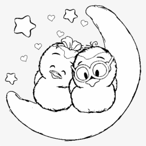 Love Birds Coloring Page - Disegni Uccelli In Amore