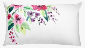 Watercolor Flowers Rectangular Pillow - Watercolor Painting