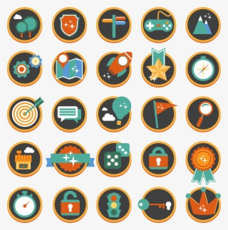 Flat Gamification Icons