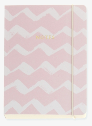 Candy Pink, White Zigzag Chunky Notebook With Elastic