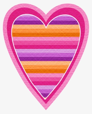 Striped Pink, Orange, Purple ~ Heart