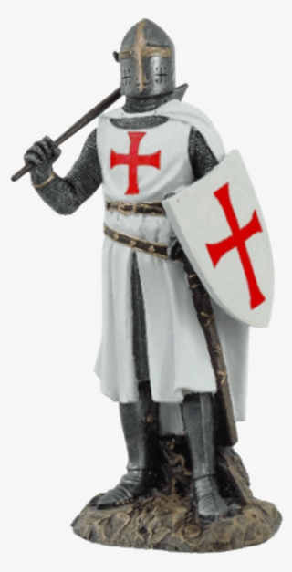 Crusader Knight With Axe And Shield Statue