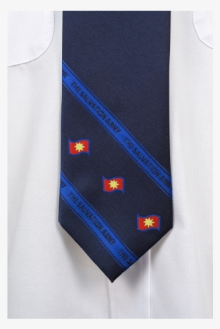 Navy Standard Tie Featuring A 3-flag Design With Stripes