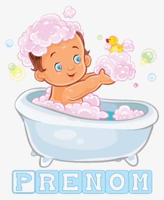 Sticker Prenom Personnalise Bebe Dans Le Bain Ambiance