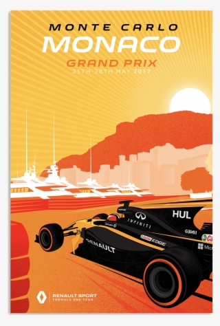 Monte Carlo Grand Prix Renault Car Racing Poster