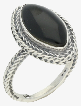 Silver Whitby Jet Marquise Foxtail Ring Silver Whitby