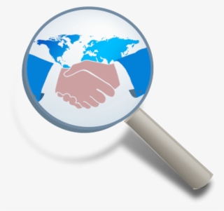 Magnifying Glass And Handshake For Sales Agent Recruitment