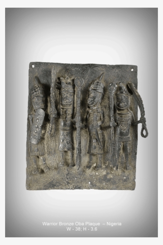 Warrior Bronze Oba Plaque Nigeria