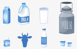 Milk Containers Illustration Set By Dashikka - Milk Illustration Png
