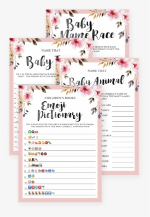 Watercolor Elephant Baby Shower Game Package, Six Printable - Calligraphy