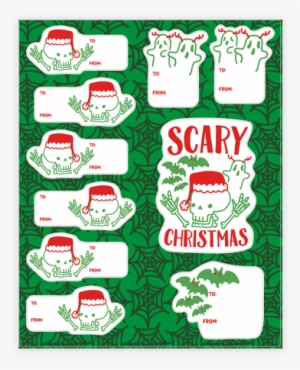 Spooky Scary Christmas Gift Tag Sticker/decal Sheet - Print Scary Christmas Tags