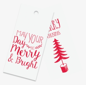 Gift Tag White And Red Merry And Bright Pack Of - Red