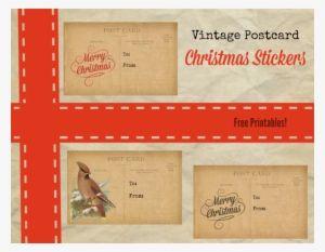 Printable Vintage Christmas Stickers - Christmas Day