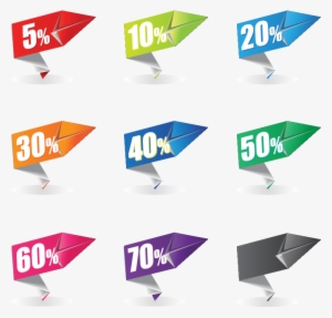 Colorful Origami Sale Label - Sale Label Png