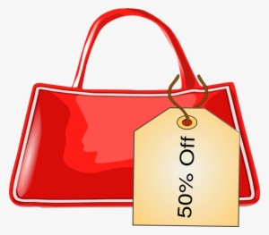 Shoping Bag With Discount Tag Png Imageu200b - Handbag Clip Art