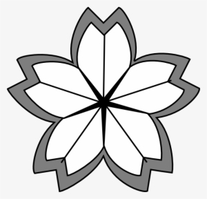 Cherry Blossom Crest 2 Clip Art At Clker - Cherry Blossom Clipart Black And White