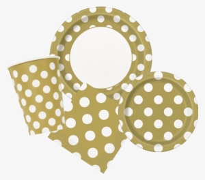 Gold Dots - 8 50th Anniversary Gold Dots Paper Plates