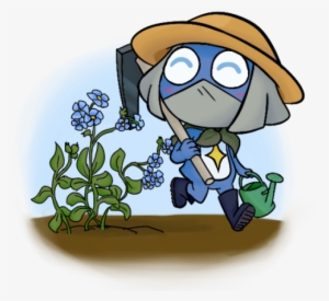 He's Just So Darn Cute In His Gardening Outfit - Cartoon
