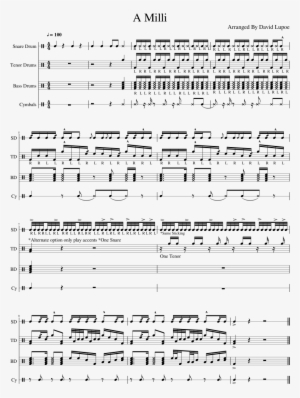 A Milli Sheet Music Composed By Arranged By David Lupoe - Sheet Music