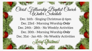 Cfbc 2018 Winter Schedule