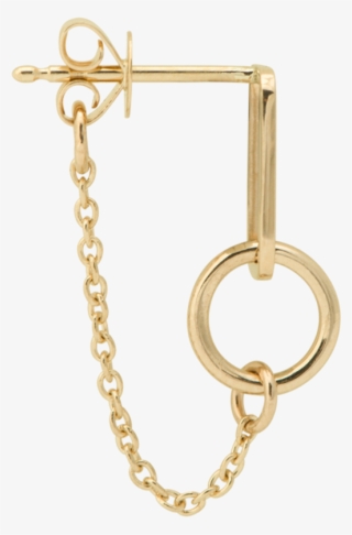 Single Link Chain Disc Earring 14k